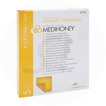 Medihoney antibacterial Alginatverband 5 Stk. 10 x 10 cm