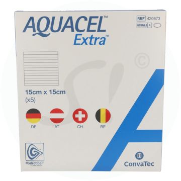 Aquacel Extra Wundauflage 5 Stk. 15 x 15 cm