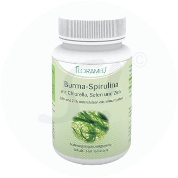 Floramed Burma Spirulina mit Chlorella, Selen und Zink Tabletten 180 Stk.
