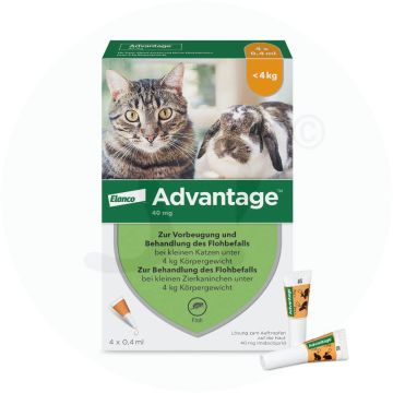 Advantage 40 mg Lösung für Katzen und Zierkaninchen bis 4 kg 