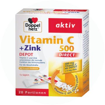 Doppelherz Vitamin C 500 + Zink Direct Depot Pulver 30 Stk.