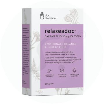 Relaxeadoc Safran plus 30 mg 30 Stk. Kapseln