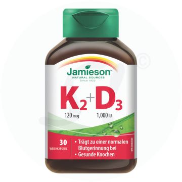 Jamieson Vitamin K2 & D3 120 mcg/1000 I.U. Kapseln 30 Stk.