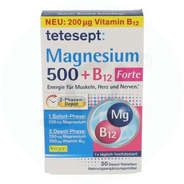 tetesept Magnesium 500 + B12 Tabletten 30 Stk.