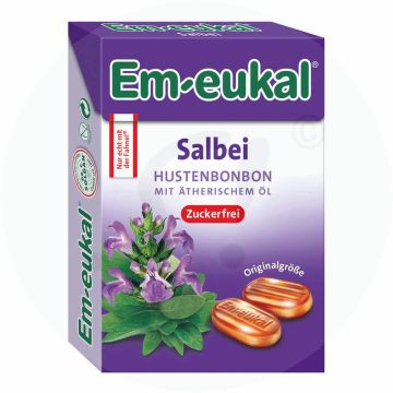 Em-Eukal Bonbons Salbei zuckerfrei Box 50 g 