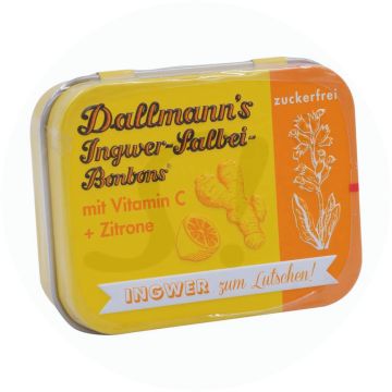 Dallmann Ingwer-Salbei Bonbons Zuckerfrei Dose 46 g