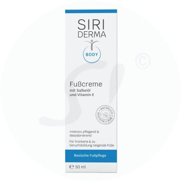 Siriderma Basische Fußcreme mit Salbeiöl und Vitamin E 50 ml