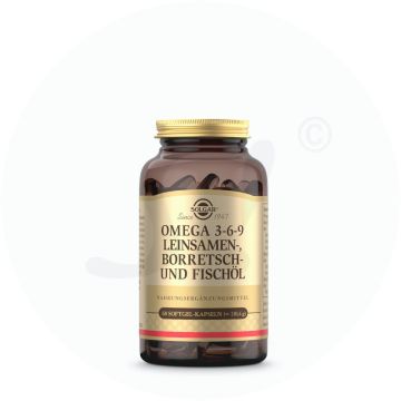Solgar Omega 3-6-9 Leinsamen-, Borretsch- und Fischöl Kapseln