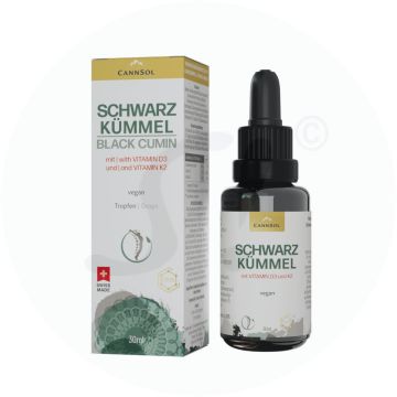 CannSol Schwarzkümmel mit Vitamin D3 und K2 Tropfen 30 ml