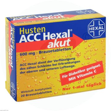 Husten ACC Hexal akut 600 mg Brausetabletten 20 Stk.