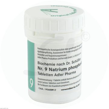 Schüßler Tabletten Nr. 9 Natrium Phosphoricum D 6 Adler Pharma 100 g