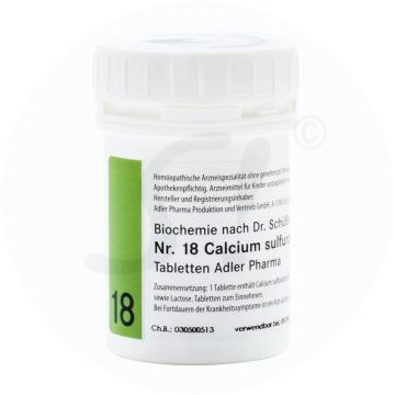 Schüßler Nr. 18 Calcium Sulfuricum Adler Pharma 100 g D 12