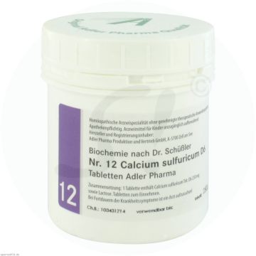 Schüßler Nr. 12 Calcium Sulfuricum Adler Pharma 250 g D 6