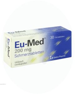 Eu-Med Schmerztabletten 200 mg 30 Stk. Frontansicht