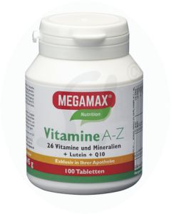 Megamax Vitamine Tabletten A-Z 100 Stk.