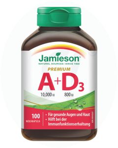 Jamieson Vitamin A & D3 10.000 I.U./800 I.U. Premium Kapseln 100 Stk.