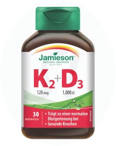 Jamieson Vitamin K2 & D3 120 mcg/1000 I.U. Kapseln 30 Stk.