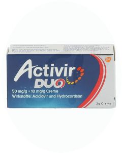 Activir Duo Creme 50 mg/g + 10 mg/g 2 g 