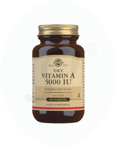 SOLGAR Trockenes Vitamin A 5000 I.E. Tabletten 100 Stk.